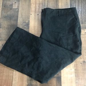 Ann Taylor Factory Black Linen Crop Wide Leg Pants